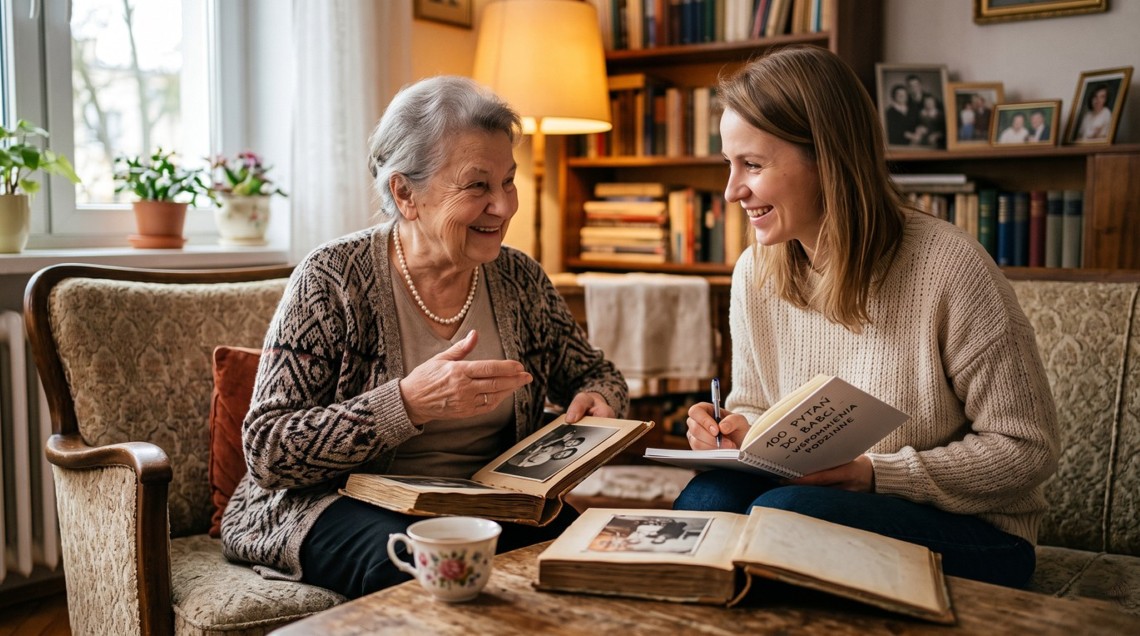 Babcia opowiada wnuczce o dzieciństwie