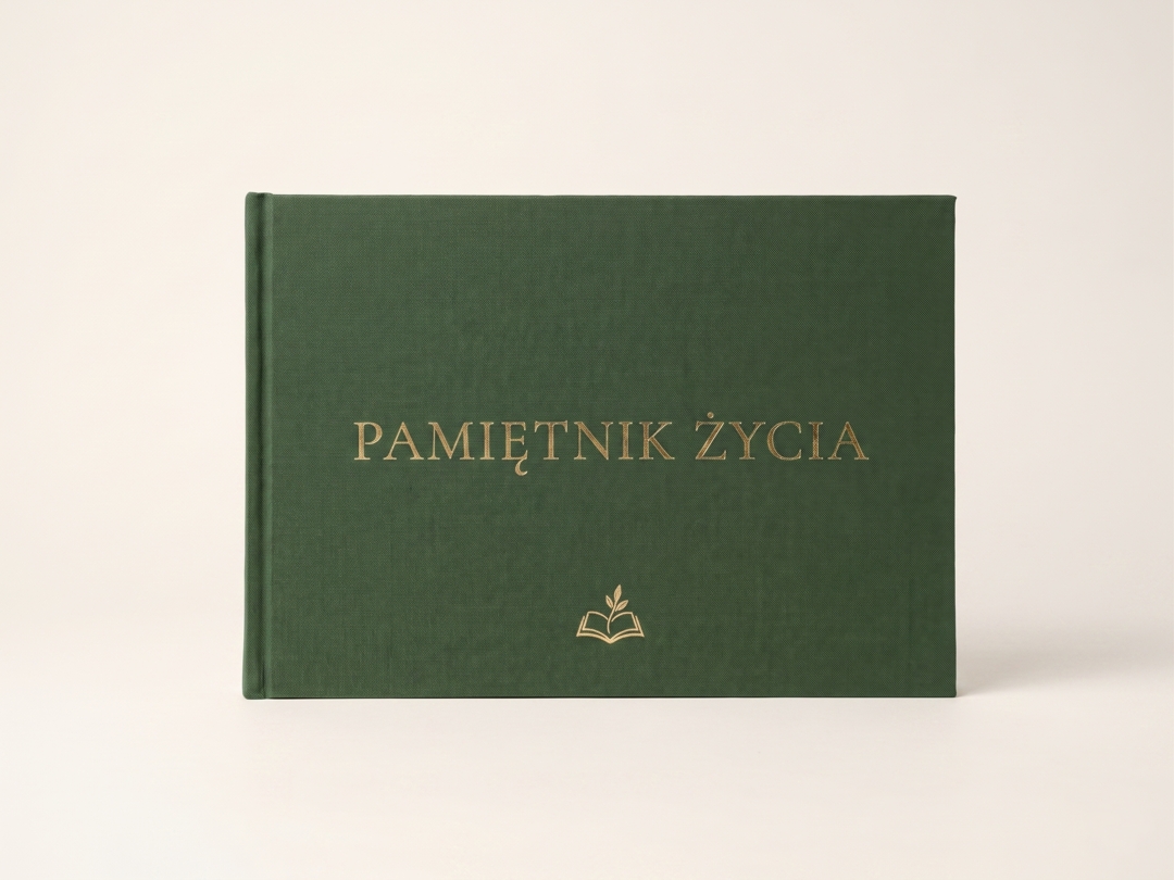 Pamiętnik Życia - minimalistyczna, elegancka okładka książki wspomnień